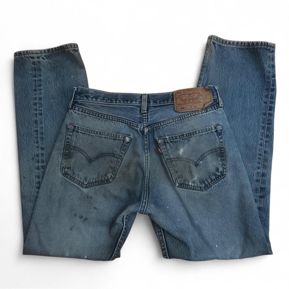 💚 Vintage Levi’s 501xx Blue Distressed Jeans (W32 L33) (27) - Picture 2 of 11